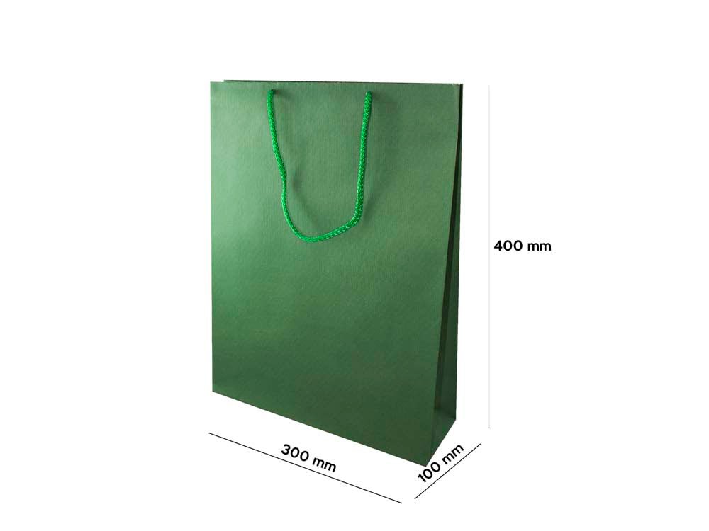 Papiertüte eco prestige 30x10x40cm Dunkelgrün - AllBags