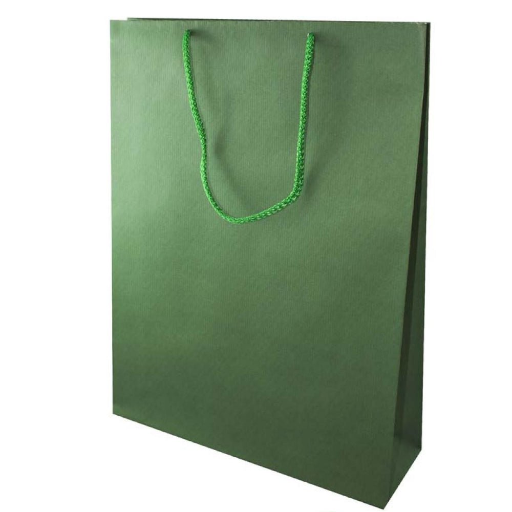 Papiertüte eco prestige 30x10x40cm Dunkelgrün - AllBags