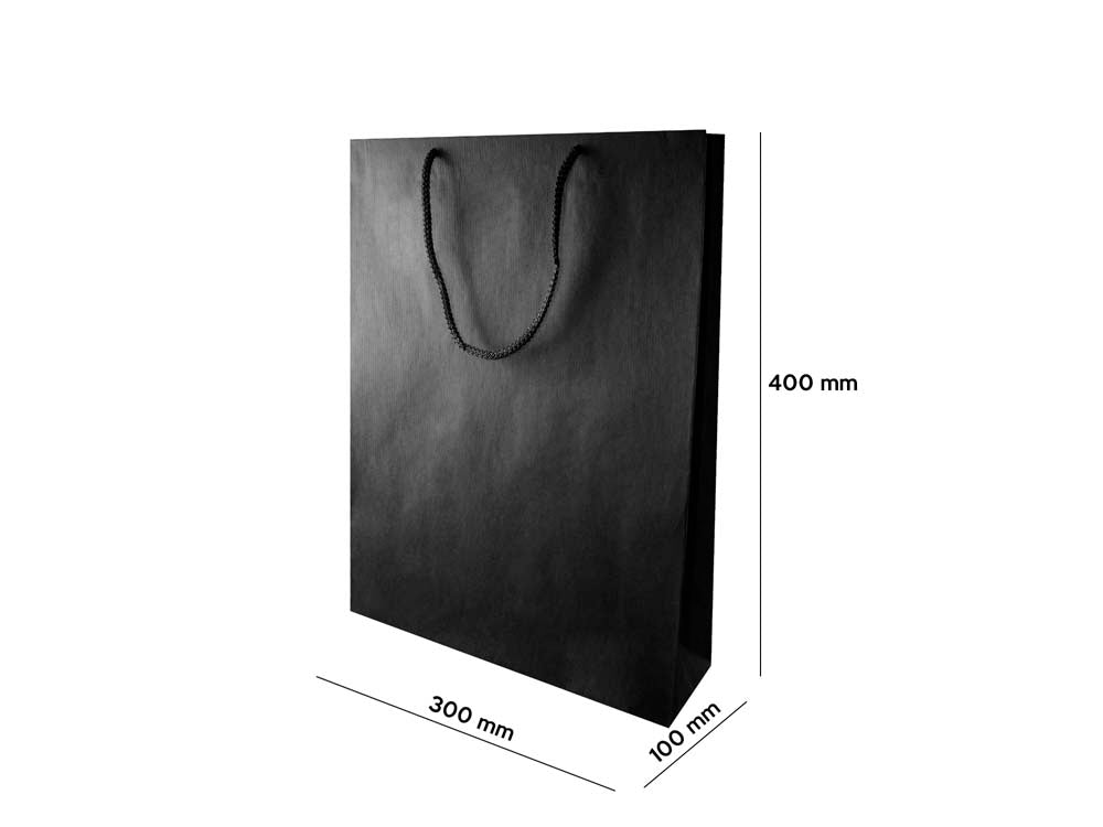 Papiertüte eco prestige 30x10x40cm Schwarz - AllBags