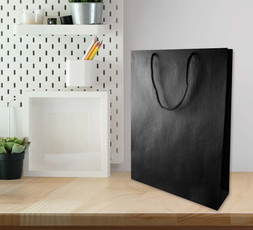 Papiertüte eco prestige 30x10x40cm Schwarz - AllBags