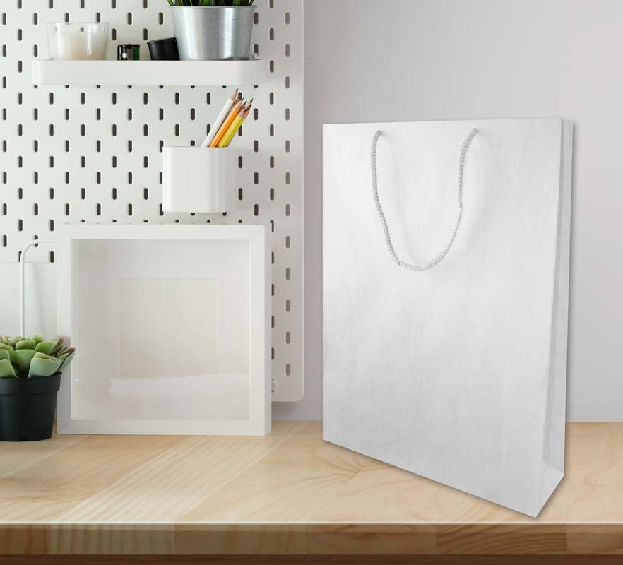 Papiertüte eco prestige -Weiß- 300x100x400mm - AllBags