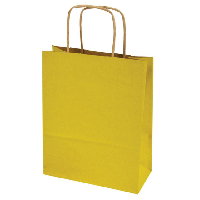 Papiertüte mit gedrehtem Griff 180x80x225mm Gelb