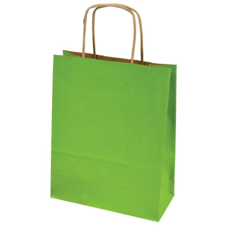 Papiertüte mit gedrehtem Griff 180x80x225mm Hellgrün