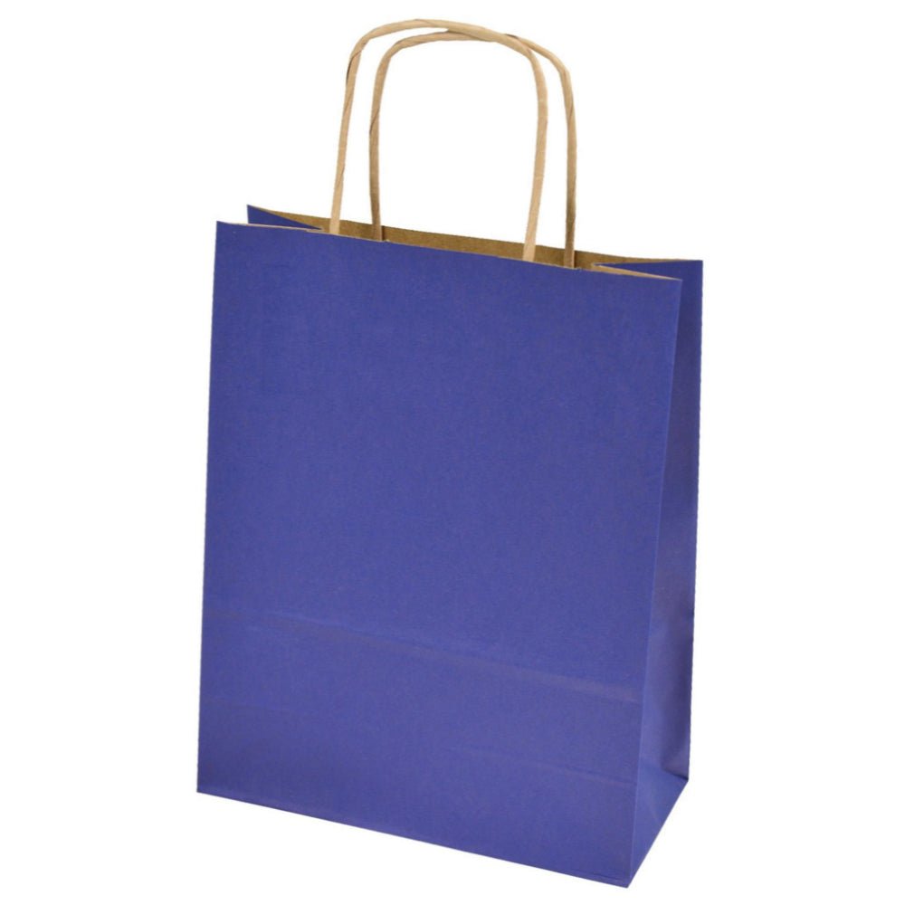 Papiertüte mit gedrehtem Griff 18+8x22,5cm Marineblau - AllBags