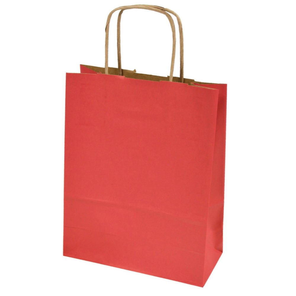 Papiertüte mit gedrehtem Griff 18+8x22,5cm Rot - AllBags