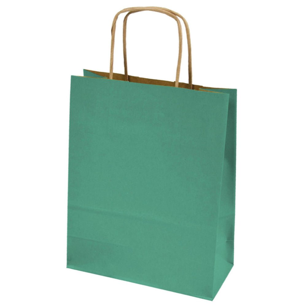 Papiertüte mit gedrehtem Griff 18+8x22,5mm Dunkelgrün - AllBags