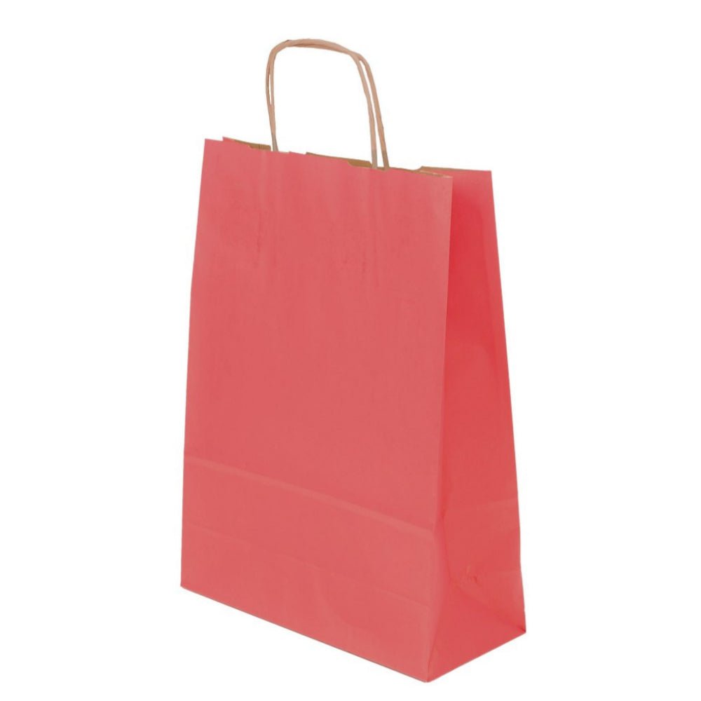 Papiertüte mit gedrehtem Griff 24+10x32cm Rot - AllBags