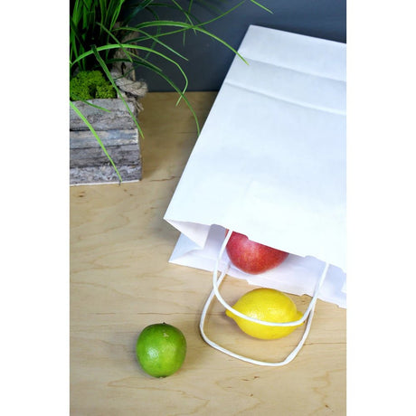 Papiertüte mit gedrehtem Griff 240x100x320mm Weiß