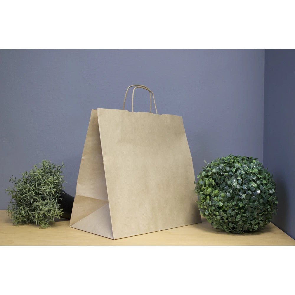 Papiertüte mit gedrehtem Griff 30,5+17x34cm Braun - AllBags