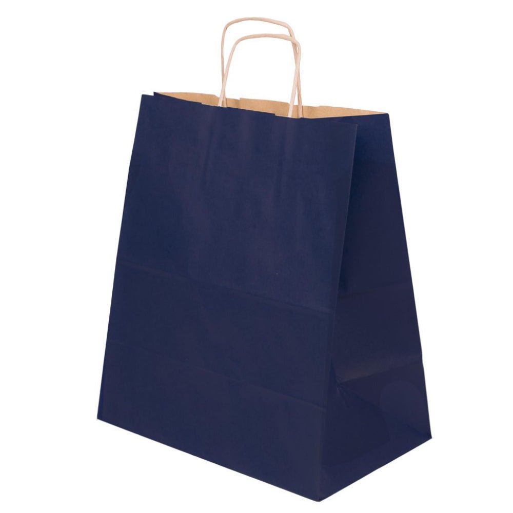 Papiertüte mit gedrehtem Griff 30,5+17x34cm Marineblau - AllBags