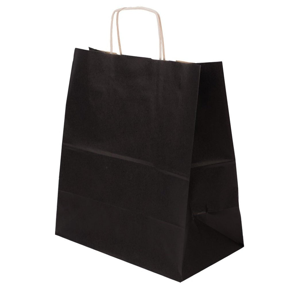 Papiertüte mit gedrehtem Griff 30,5+17x34cm Schwarz