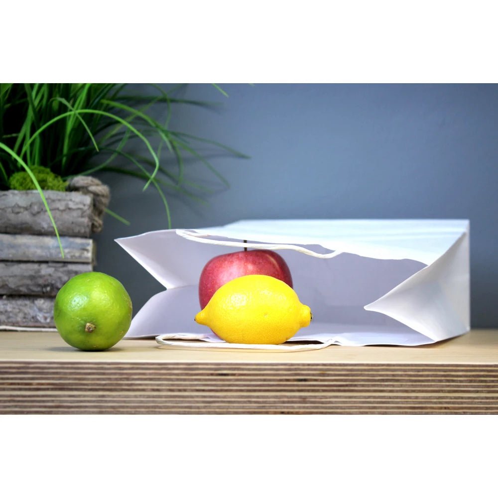 Papiertüte mit gedrehtem Griff 30,5+17x42,5cm Weiß - AllBags