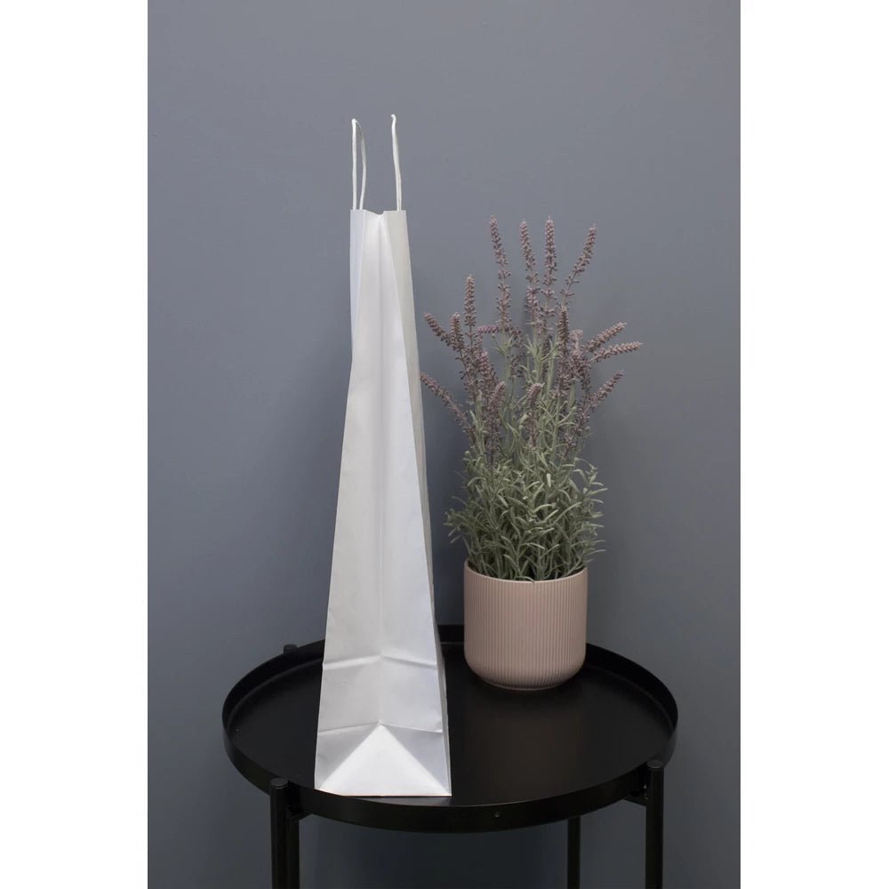 Papiertüte mit gedrehtem Griff 33+12x50cm Weiß - AllBags