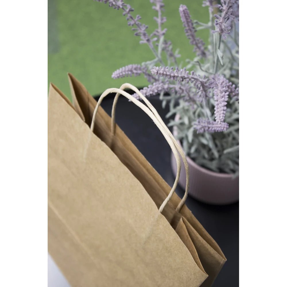 Papiertüte mit gedrehtem Griff 50+18x39cm Braun - AllBags