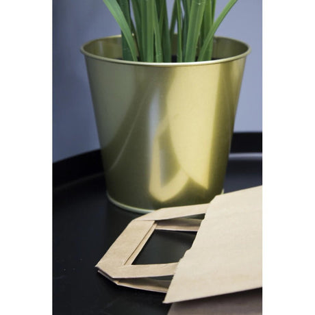 Papiertüte mit flachem Griff 220x110x245mm Braun