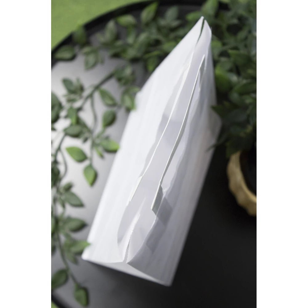 Papiertüten 22+11x24,5cm mit flachem Griff - WEIß - AllBags