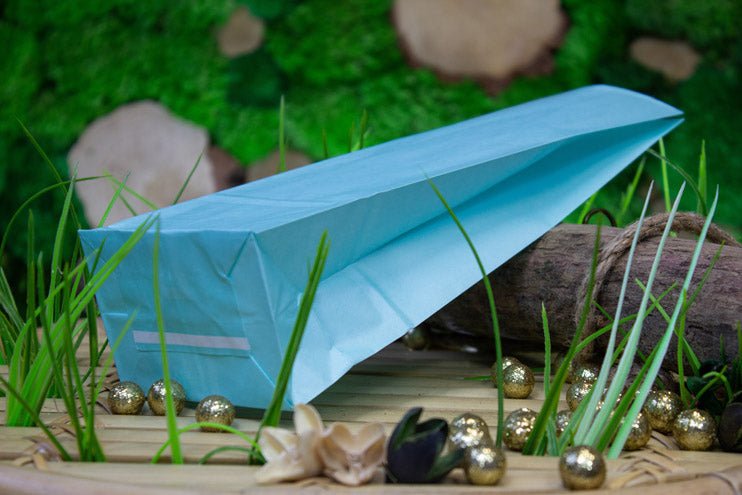 Papiertüten ohne Griff Blau 10+7x28cm 1 Stück - AllBags