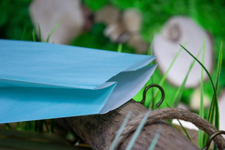 Papiertüten ohne Griff Blau 10+7x28cm 1 Stück - AllBags