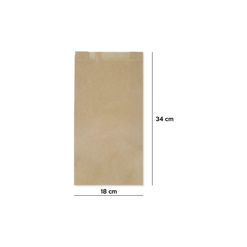 Papiertüten ohne Griff - Braune - 18x34cm - 1000 Stück - AllBags
