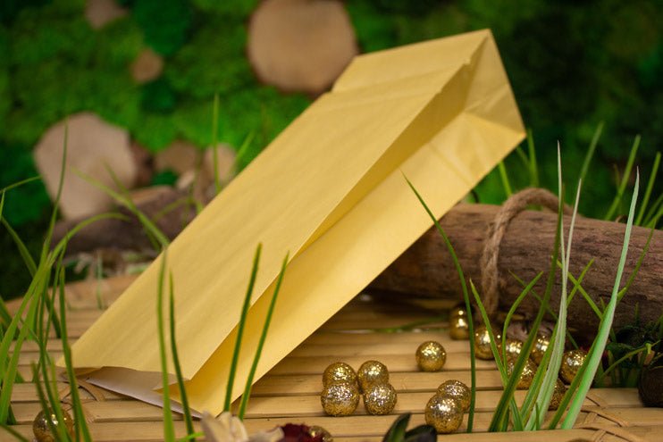 Papiertüten ohne Griff Gelb 10+70x28cm 1 Stück - AllBags