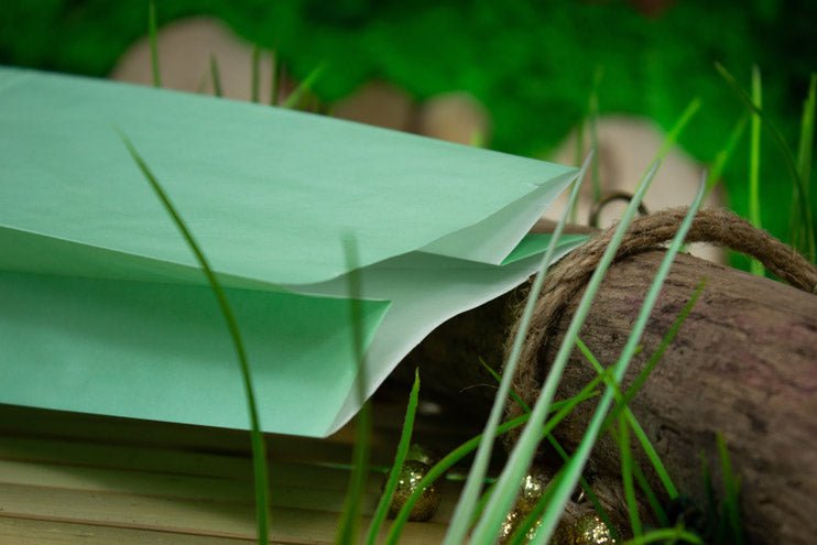 Papiertüten ohne Griff Grün 100x70x280mm