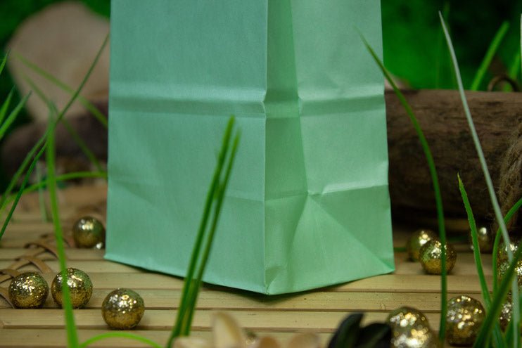 Papiertüten ohne Griff Grün 10x7x28cm - 1 Stück - AllBags