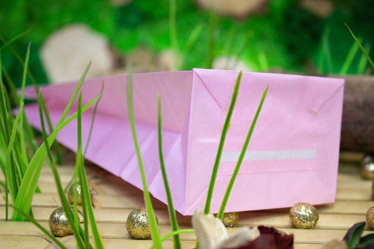 Papiertüten ohne Griff Rosa 100x70x280mm