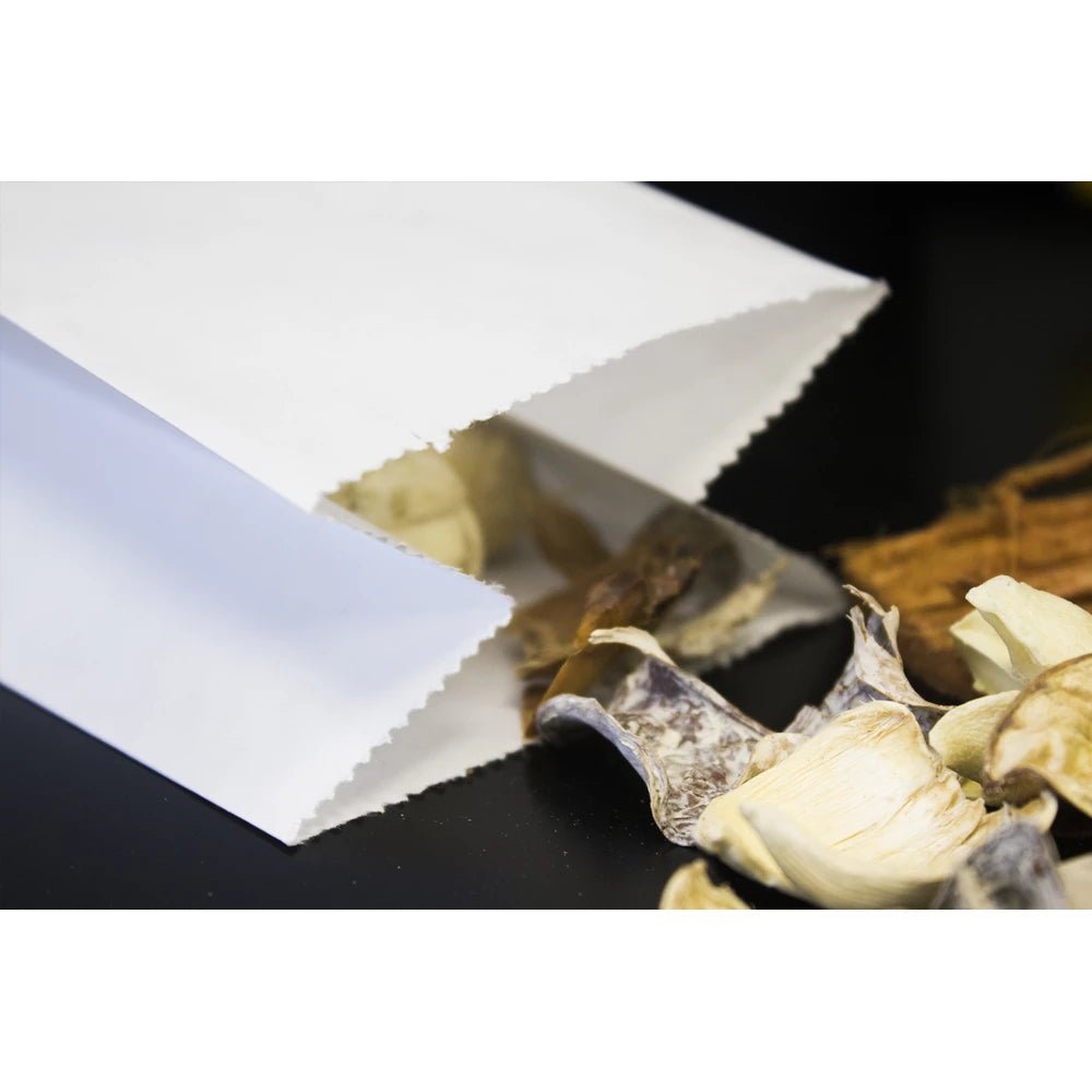 Papiertüten ohne Griff Weiß 12+9,5x32,5cm 1000 Stück - AllBags