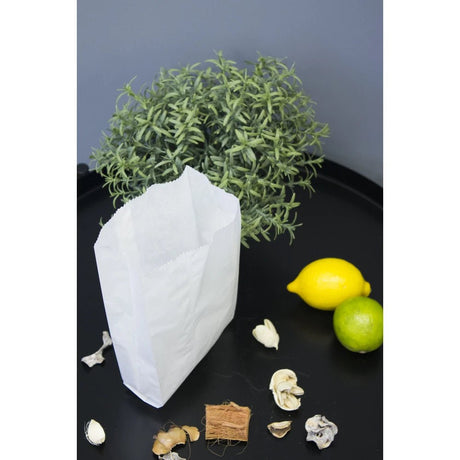 Gefaltete Papiertüte 150x290 mm Weiß – 1000 Stück