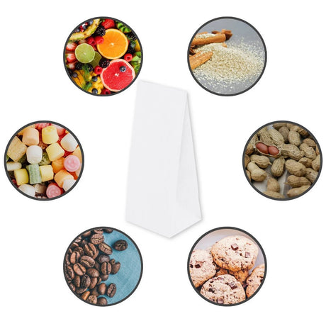 Papiertüten ohne Griff - Weiß - 80x65x190mm - 1000 Stück