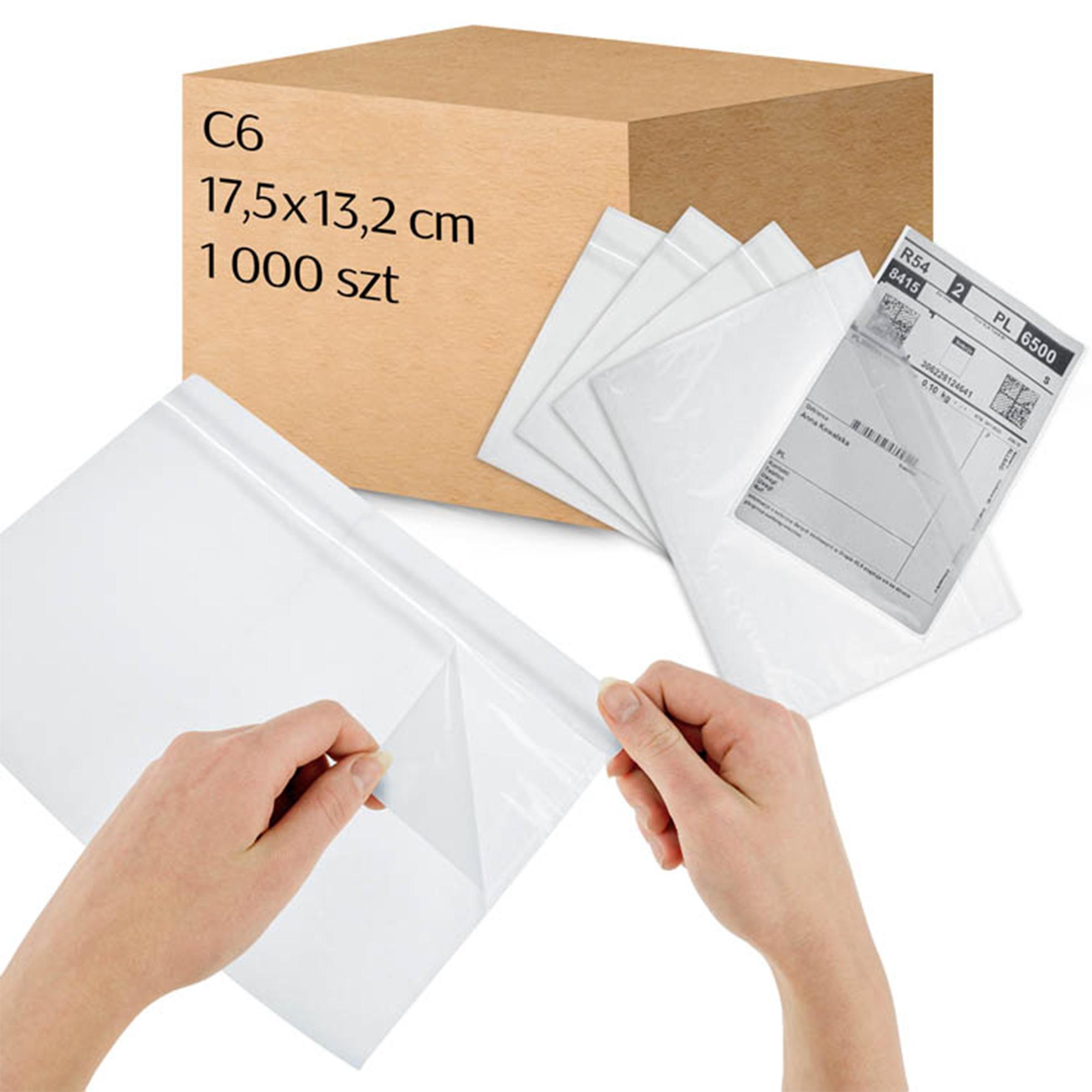 1000 Stück Lieferscheintaschen transparente C6 Dokumententaschen