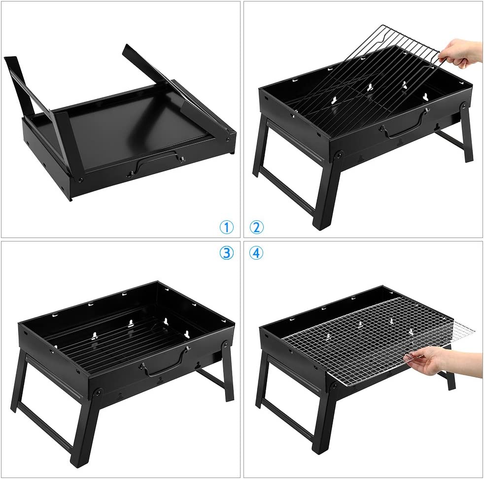 Reisegril, Barbecue Grill, Tragbarer Klappbarer Holzkohlegrill - AllBags