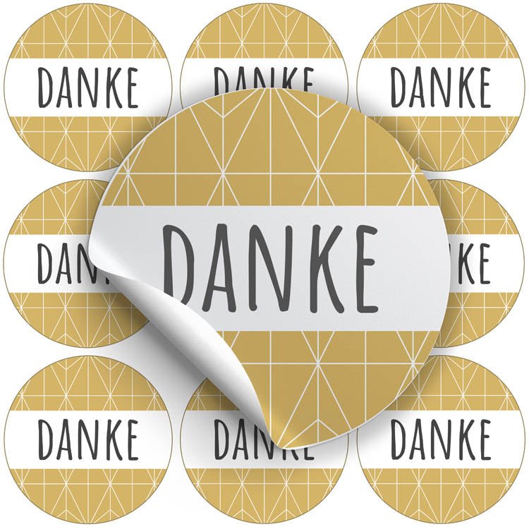 Selbstklebende dekorative Aufkleber Danke Modell 4 10 Stück eko