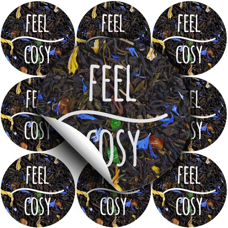 Selbstklebende dekorative Aufkleber Feel Cosy Tee Blau 10 Stück