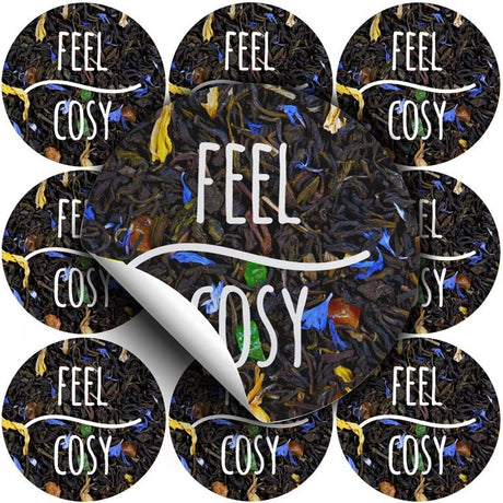 Selbstklebende dekorative Aufkleber Feel Cosy Tee Blau 10 Stück