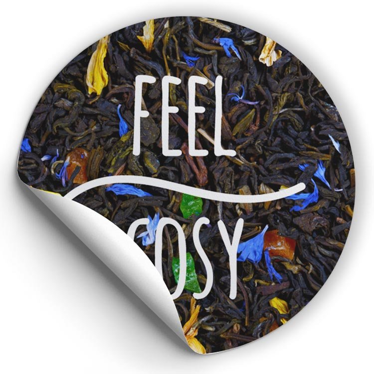 Selbstklebende dekorative Aufkleber Feel Cosy Tee Blau 10 Stück