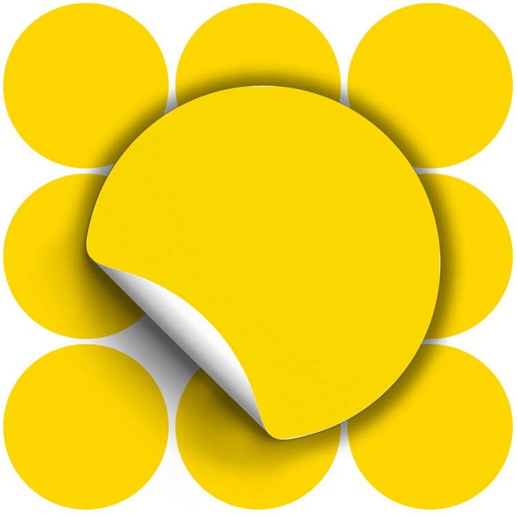 Selbstklebende dekorative Aufkleber Gelb 10 Stück