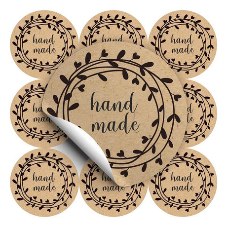 Selbstklebende dekorative Aufkleber Handmade Schwarz 10 Stück EKO