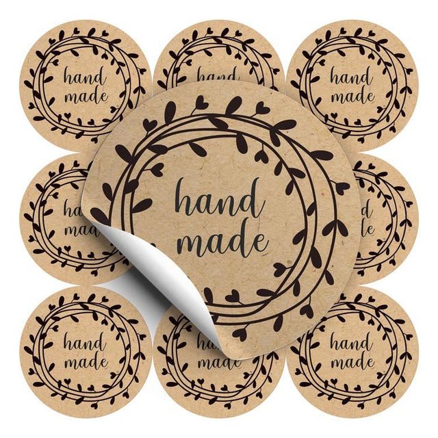 Selbstklebende dekorative Aufkleber Handmade Schwarz 10 Stück EKO