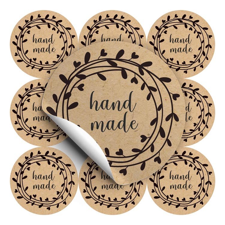 Selbstklebende dekorative Aufkleber Handmade Schwarz 10 Stück EKO