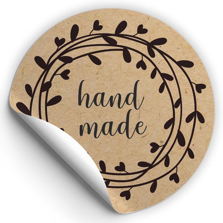 Selbstklebende dekorative Aufkleber Handmade Schwarz 10 Stück EKO