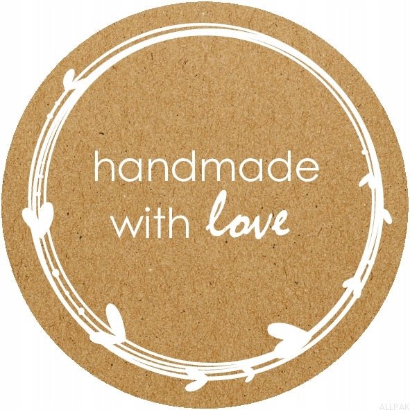 Selbstklebende dekorative Aufkleber Handmade with love 10 Stück eko