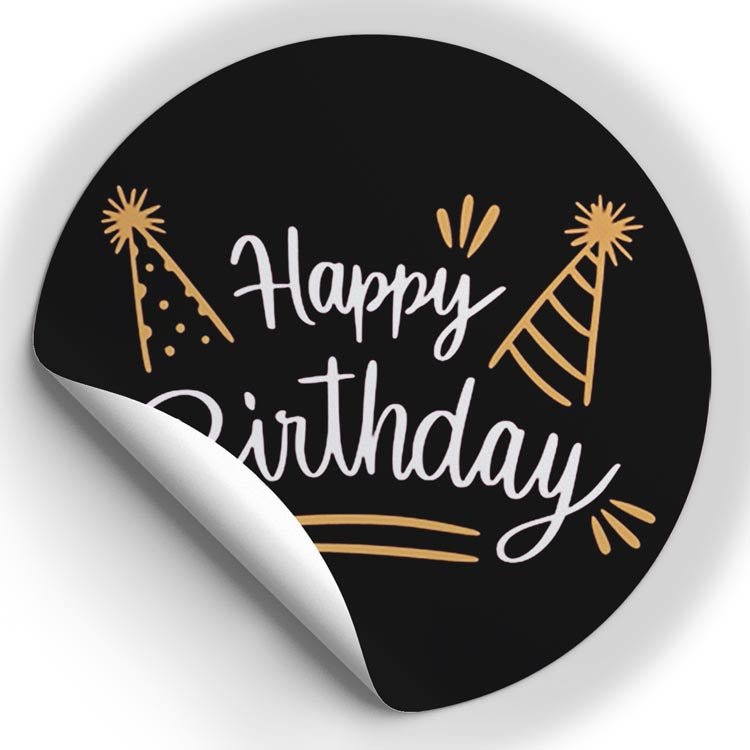 Selbstklebende dekorative Aufkleber Happy Birthday Schwarz 10 Stück