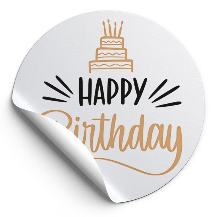 Selbstklebende dekorative Aufkleber Happy Birthday Weiss 10 Stück