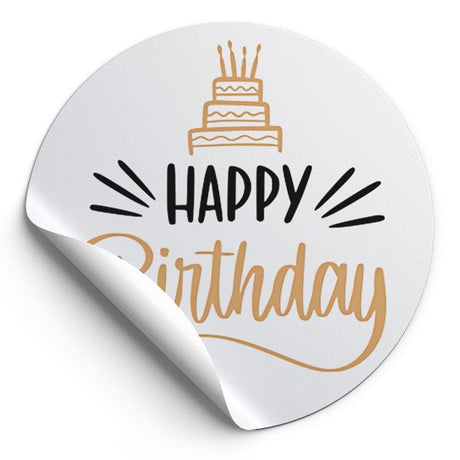 Selbstklebende dekorative Aufkleber Happy Birthday Weiss 10 Stück