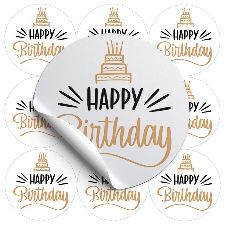 Selbstklebende dekorative Aufkleber Happy Birthday Weiss 10 Stück