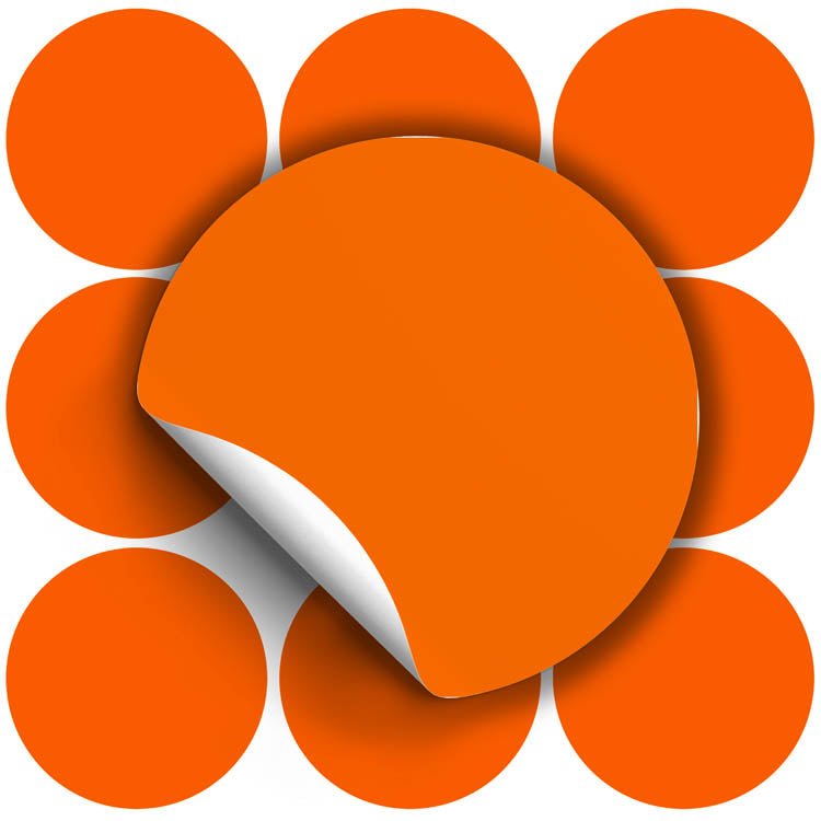 Selbstklebende dekorative Aufkleber Orange 10 Stück