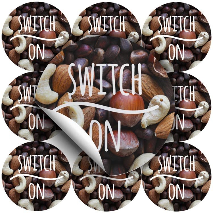 Selbstklebende dekorative Aufkleber Switch on Nüsse 10 Stück