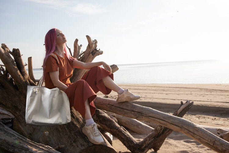 Strandtasche Weiß 42x15x15x38cm Griff: 70 cm - AllBags