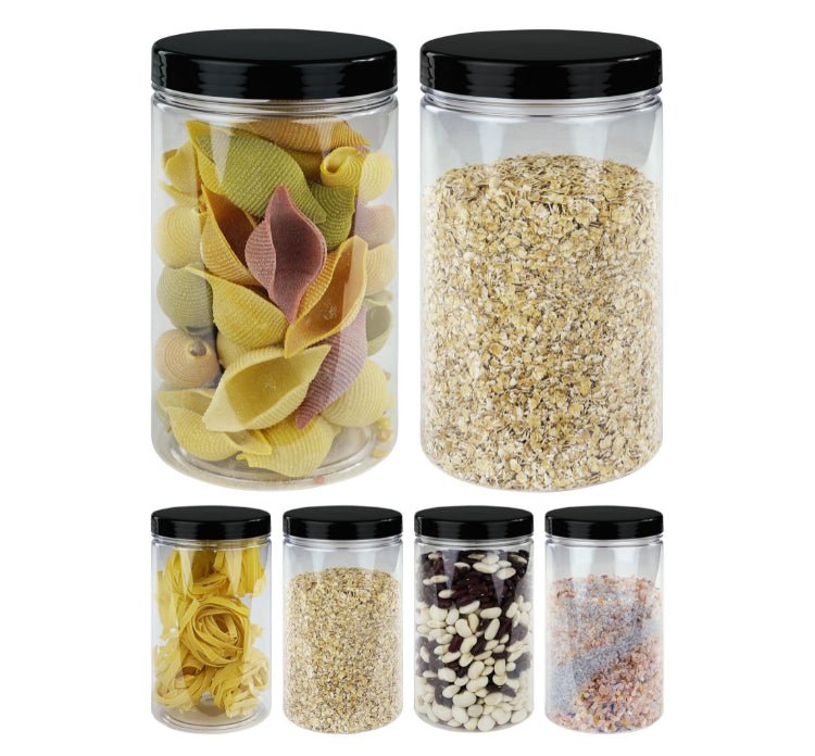 Vorratsgläser mit Deckel Set 6 Stück Plastikgläser mit Deckel 1250ml